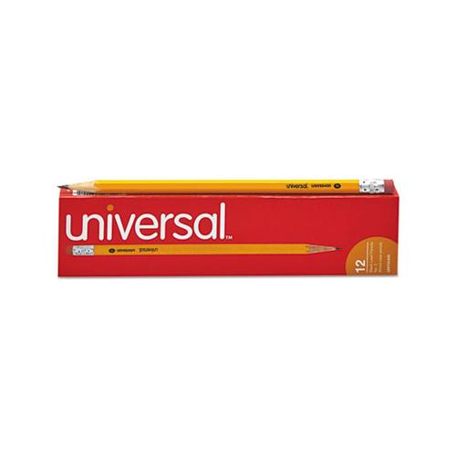 Universal Woodcase #2 HB Yellow Barrel Pencils With Eraser (12 Count) UNV55400