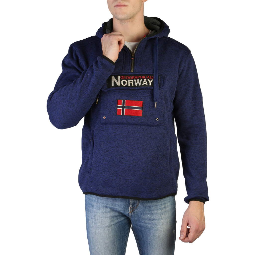 Geographical Norway Upclass Pullover Half Zip Navy Blue Men's Sweatshirt