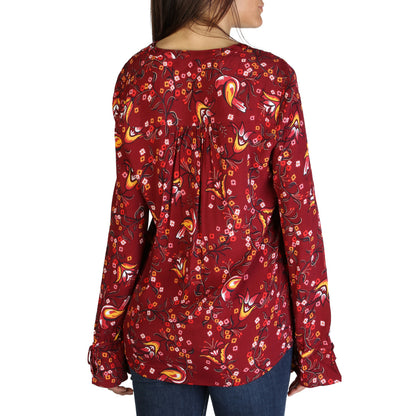 Tommy Hilfiger Popover Floral Print Red Women's Blouse WW24735-256