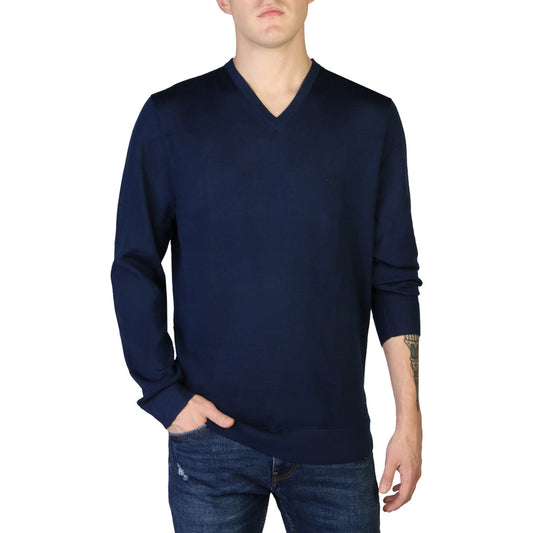 Calvin Klein Wool V-Neck Blue Men's Sweater K10K110423-DW4