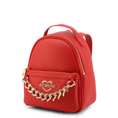 Love Moschino Chain Heart Red Women's Backpack JC4194PP1ELK0500