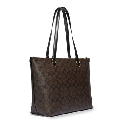 Coach Gallery In Signature Canvas Gold/Brown Black Women's Tote Bag F79609-IMAA8