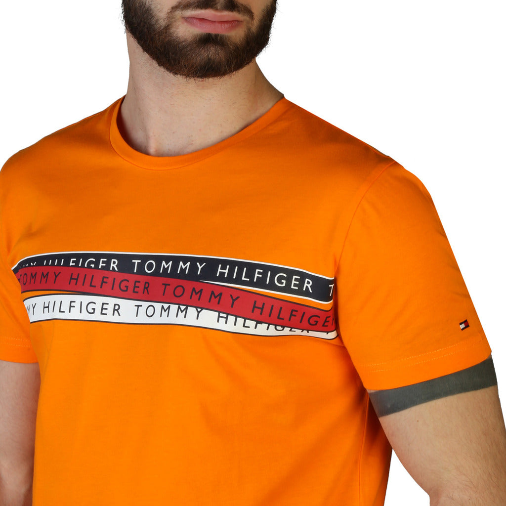 Tommy Hilfiger Logo Tape Orange Men's T-Shirt MW24549-SGH