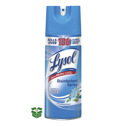 Lysol Disinfectant Spray Spring Waterfall Scent 12.5 oz Aerosol Can (12 Pack) 19200-02845