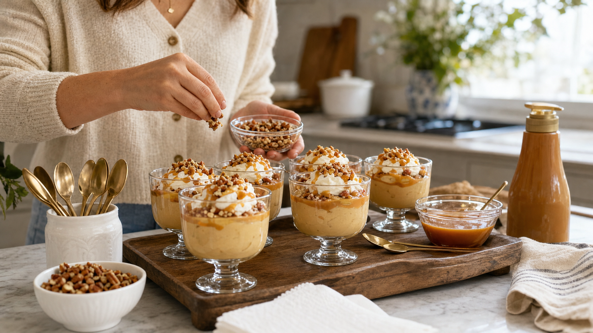 Editorial cover for 20 Butterscotch Dessert-Night Ideas for a Small Gathering