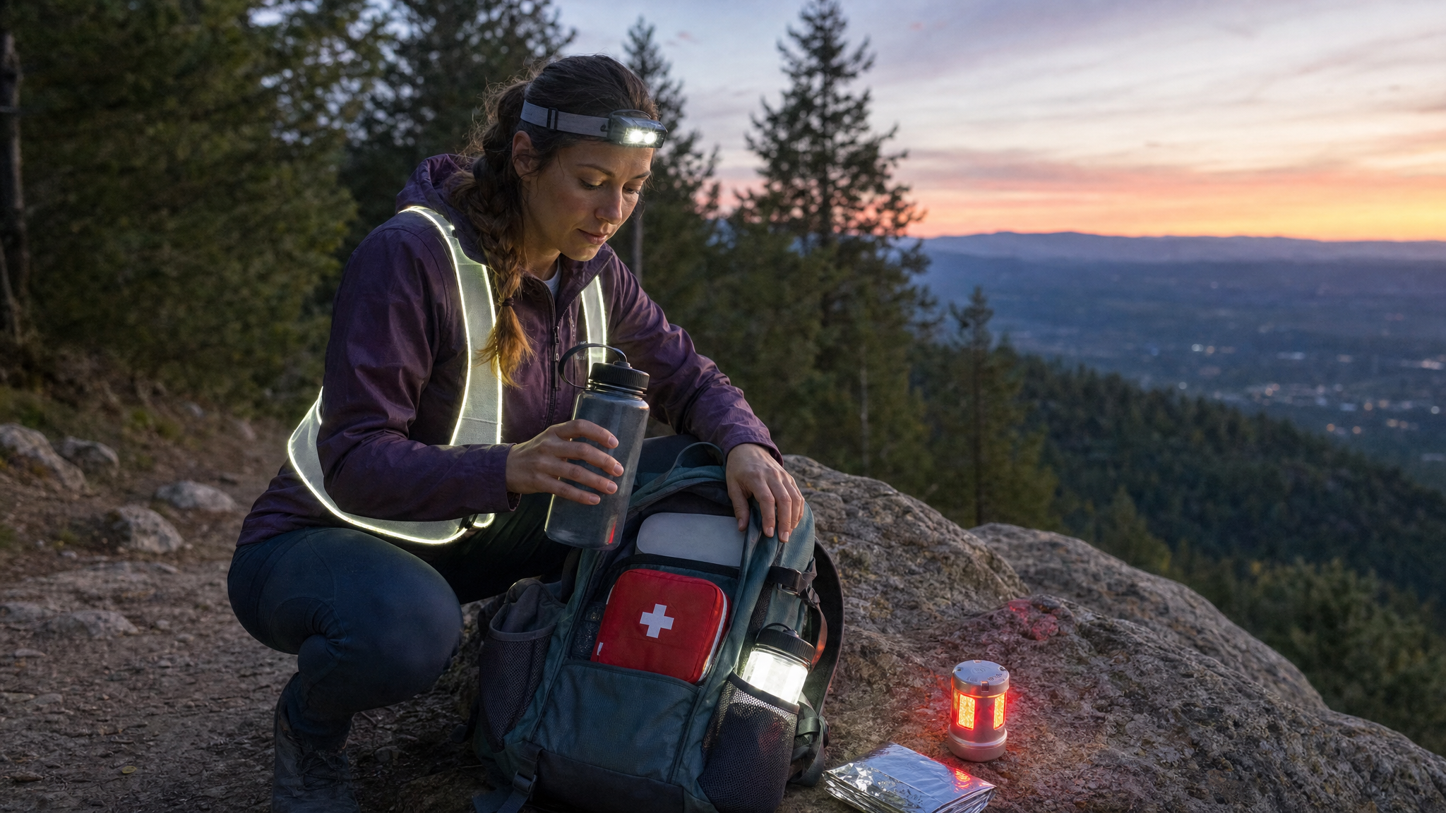 Editorial cover for 40 Products for Earlier-Sunset Fall Hikes