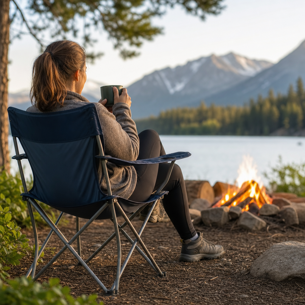 Editorial illustration of camping chair