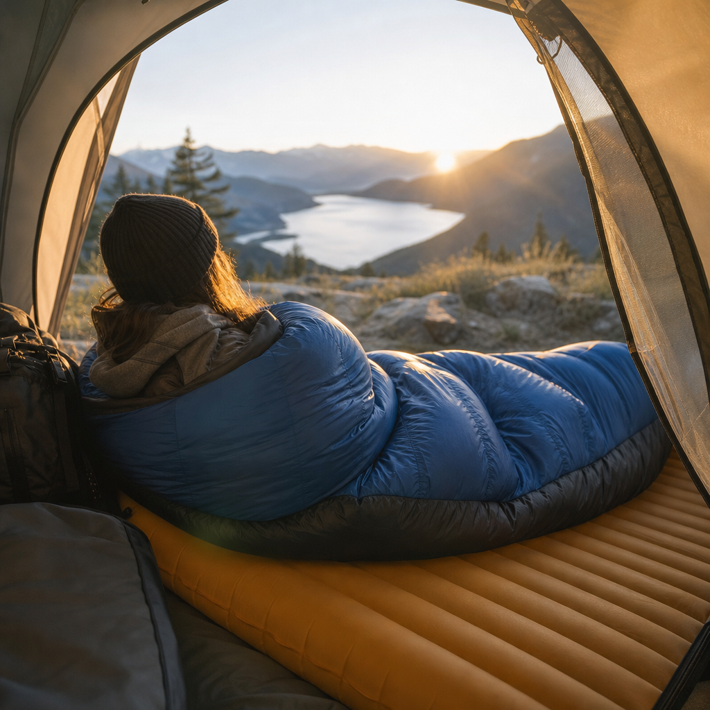Editorial illustration of sleeping bag