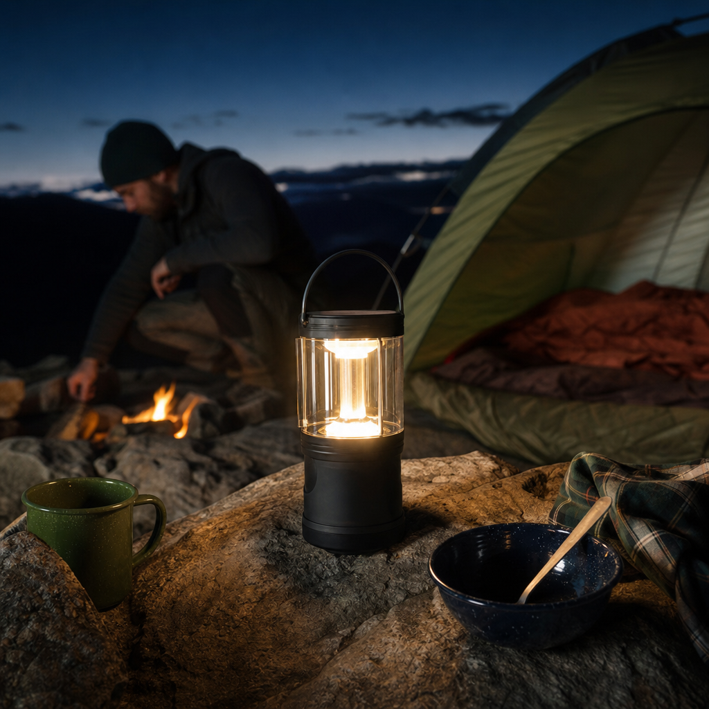 Editorial illustration of camp lantern