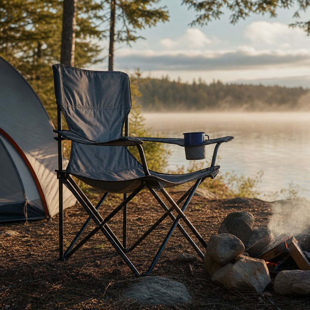 Editorial illustration of camping chair