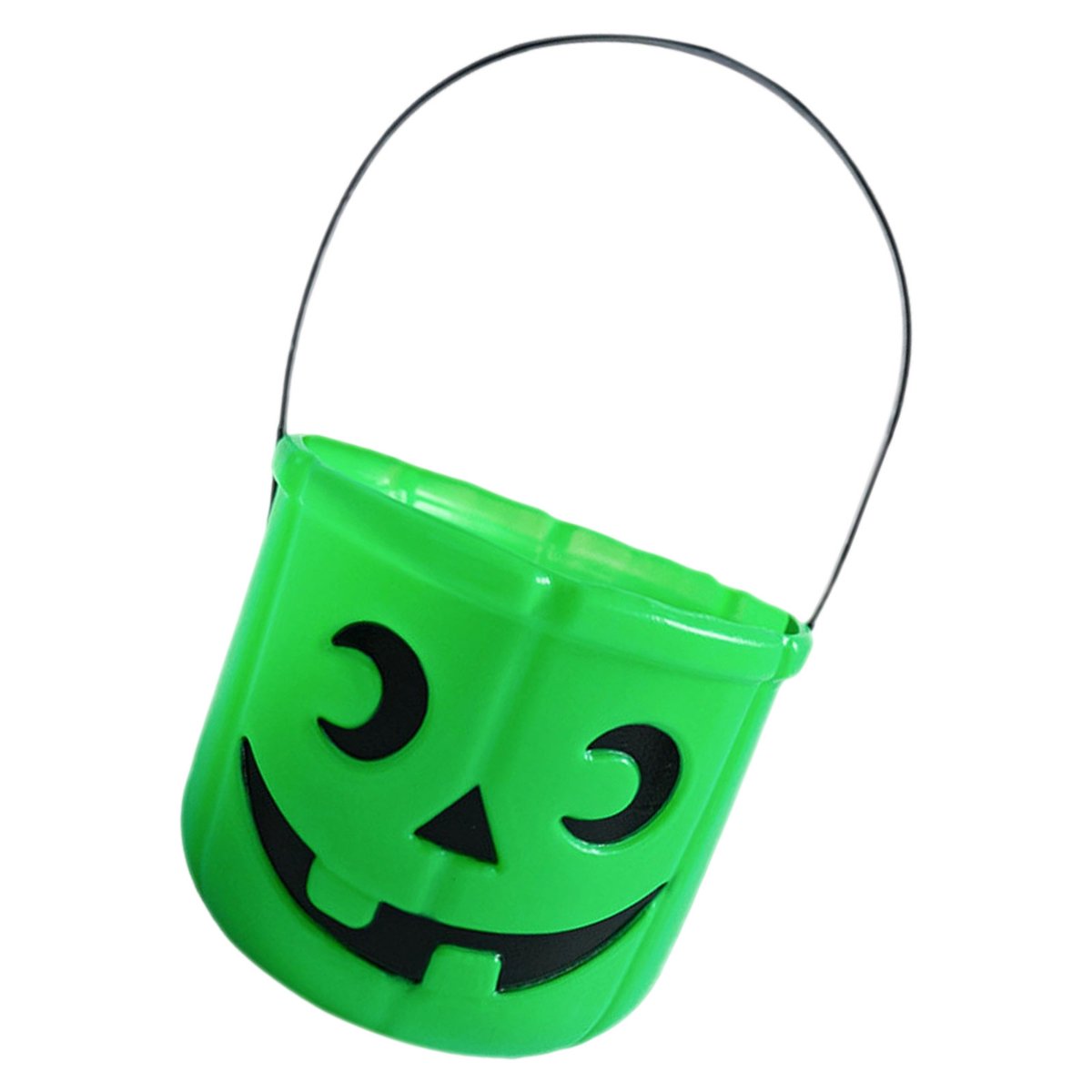 PPKVUFD 1PCS Halloween Trick or Treat Pumpkin Bucket, Green Candy Basket for Trick or Treating, Halloween Pails with Handle for Party Favors Supplies Props