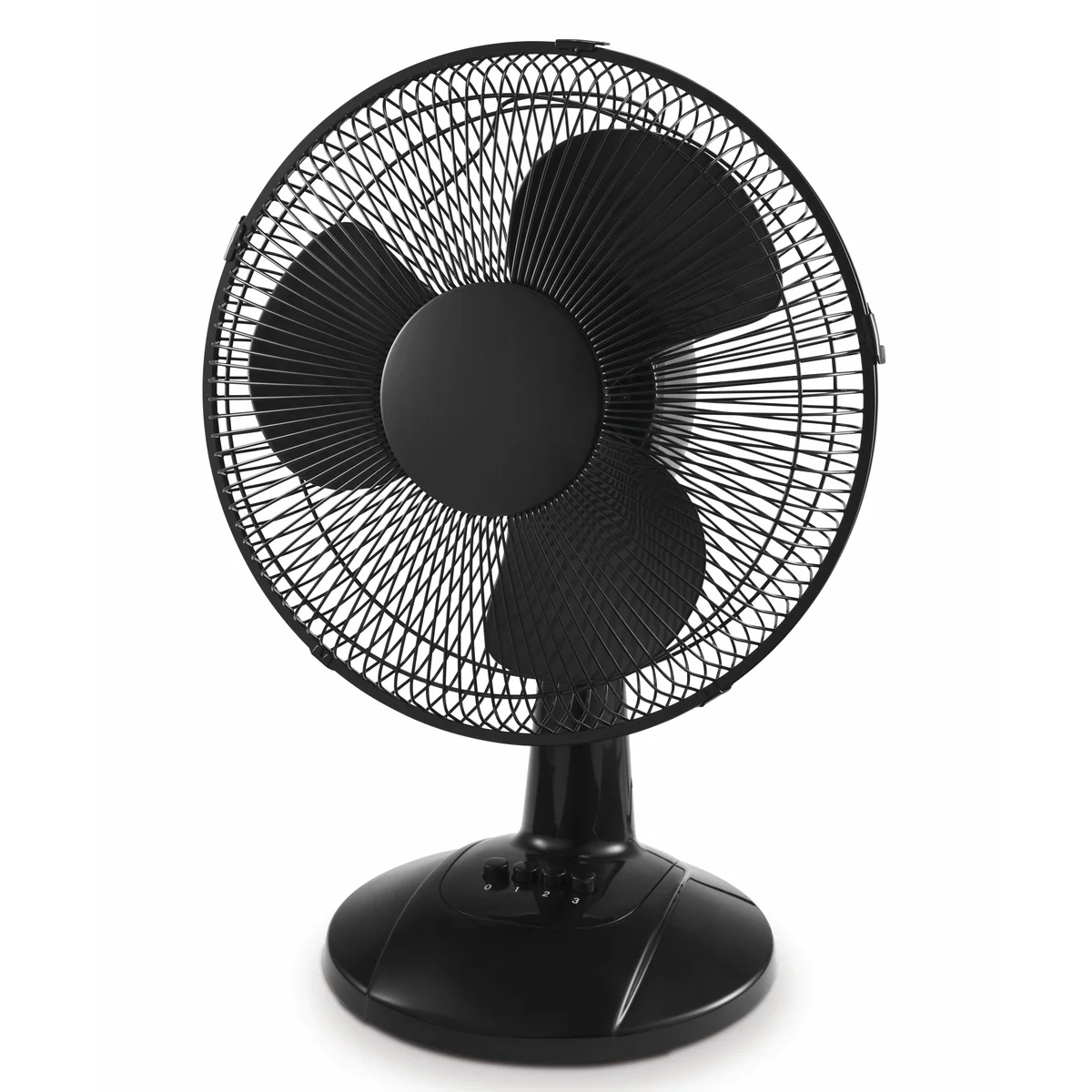 Mainstays 12-Inch Table Fan, Black, Adjustable 3-Speed Settings with Oscillation, FT30-8MBBV