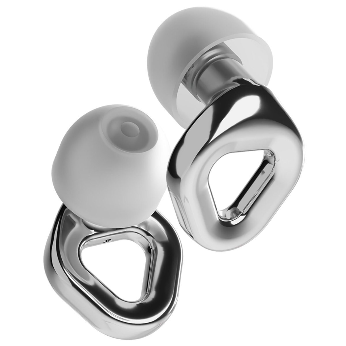 Zenz Ignite Earplugs - 18dB Noise Reduction Ear Plugs for Concert, Music Festivals, DJs & Nightlife - Reusable Earplugs, Comfortable Fit with XS/S/M/L Eartips & Case (Silver)