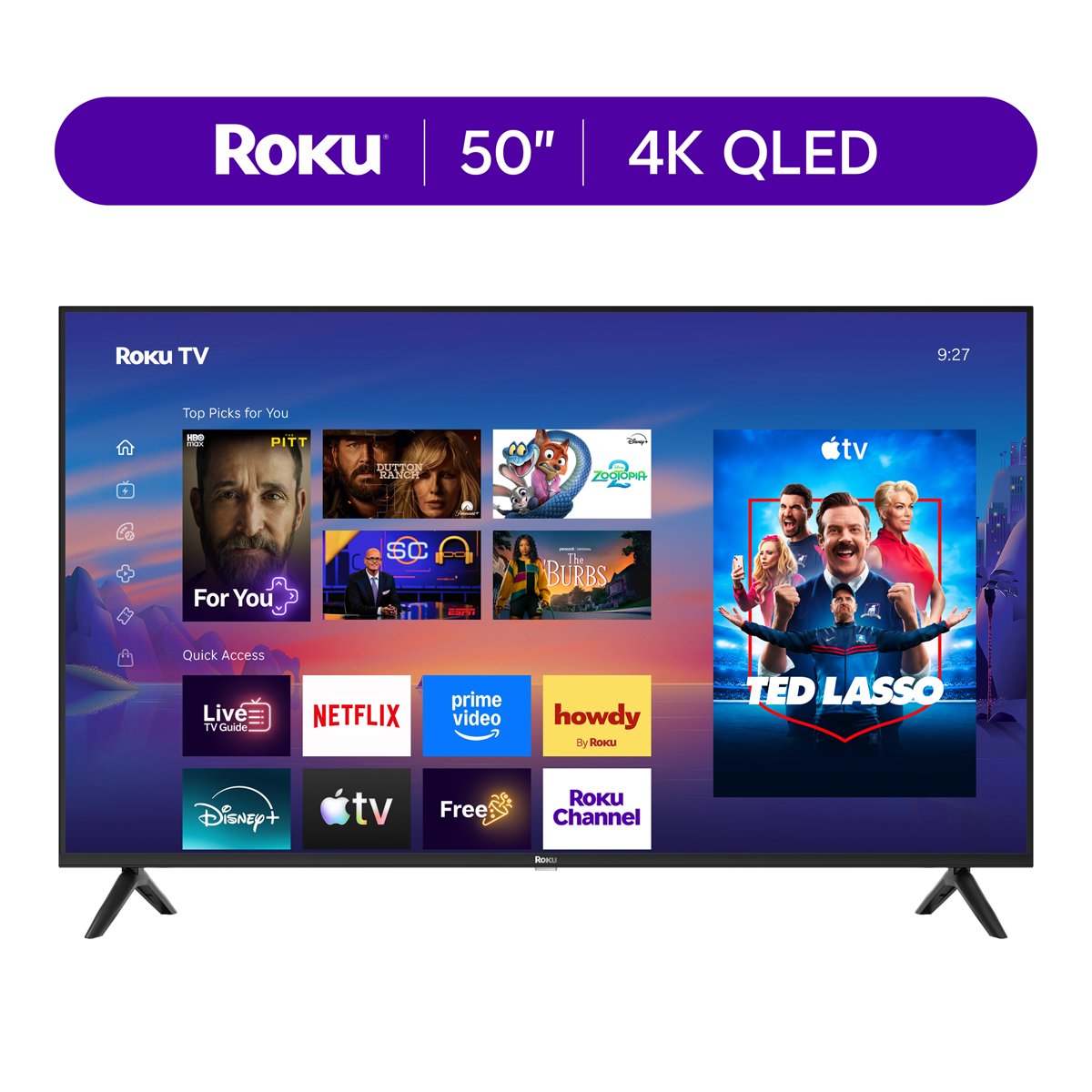 Roku Smart TV 2026 50-Inch Select Series, 4K QLED TV Roku TV with Voice Remote Flat Screen QLED TV