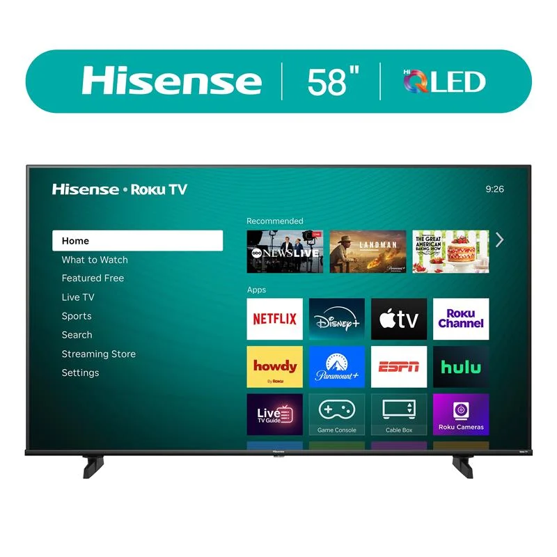 (Open Box) Hisense 58-Inch QD50 Series QLED 4K UHD Smart Roku TV (2026) - QLED, HDR10, HLG, Game Mode Plus, VRR / ALLM, DTS Studio Sound, Google Assistant