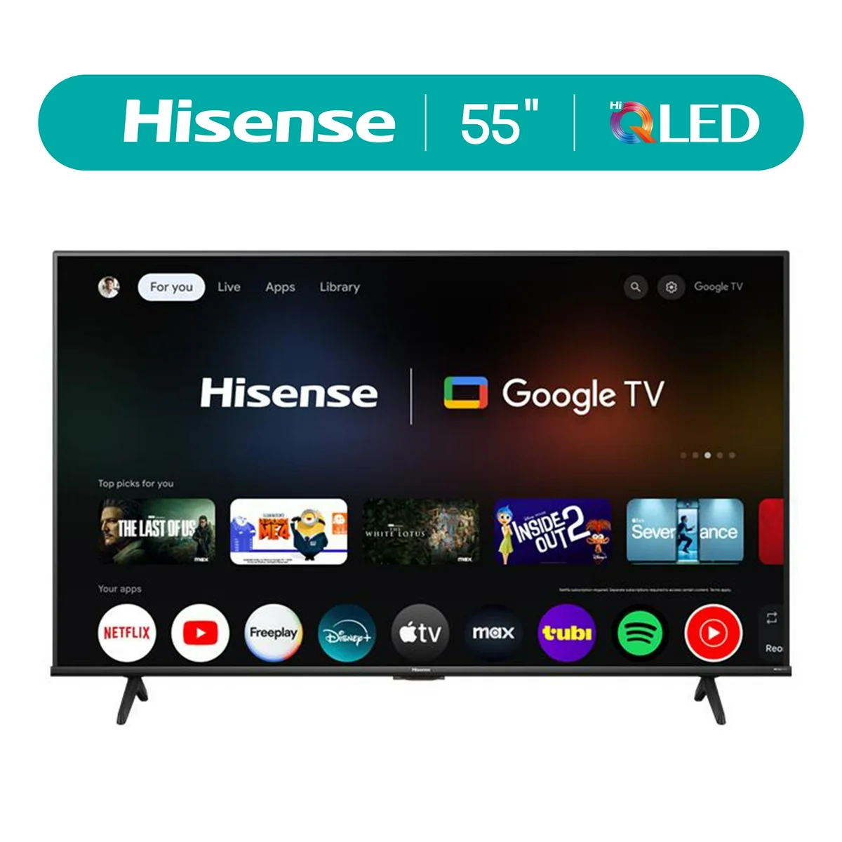 Hisense 55-Inch Class QD6030G Series QLED Google Smart TV (55QD6030G, 2025 Model) - QLED, Dolby Vision, Dolby Atmos, Motion Rate 120, HDR 10+, Game Mode Plus