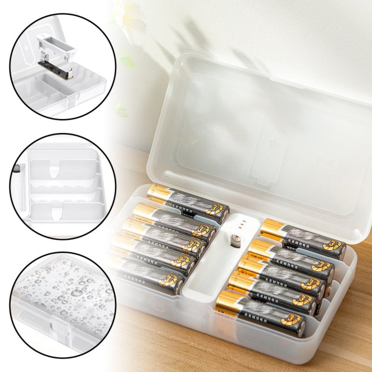 Gnmfd Battery Storage Box for AAA Batteries, Compact Organizer for Lithium and AA Batteries, Protects and Stores Batteries Safely, Essential for Home and Office Organization