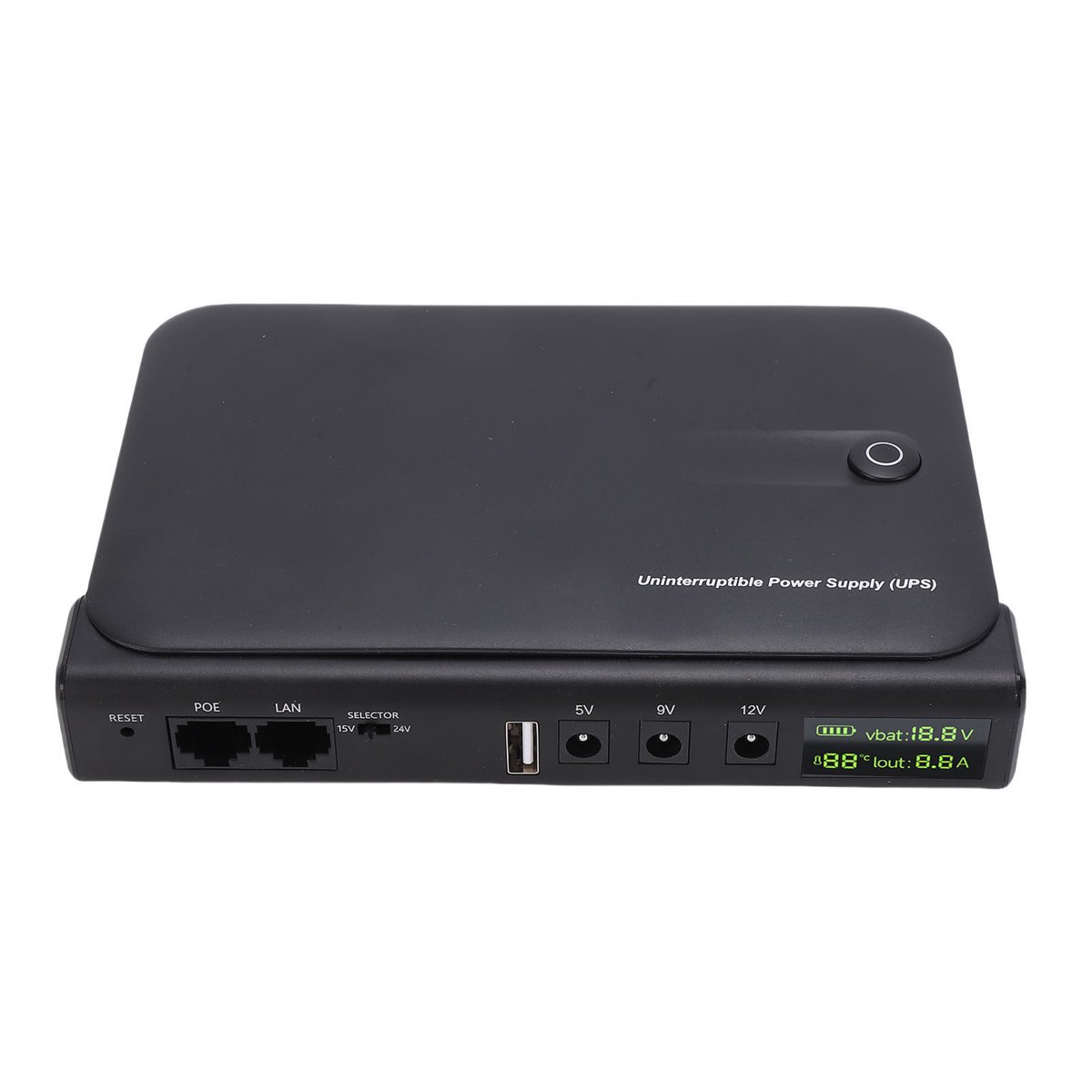M Buder Uninterruptible Power Supply Battery Backup Mini UPS for Router Camera Modem 36W DC LAN POE USB Output US Plug 6.7 inches / 17 cm