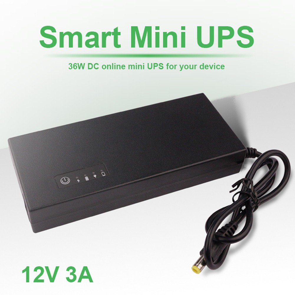 12V 3A DC Router UPS Uninterruptible Power Supply For Routers And Fiber Modems: 10400mAh/38.48WH, 36W Energy Storage