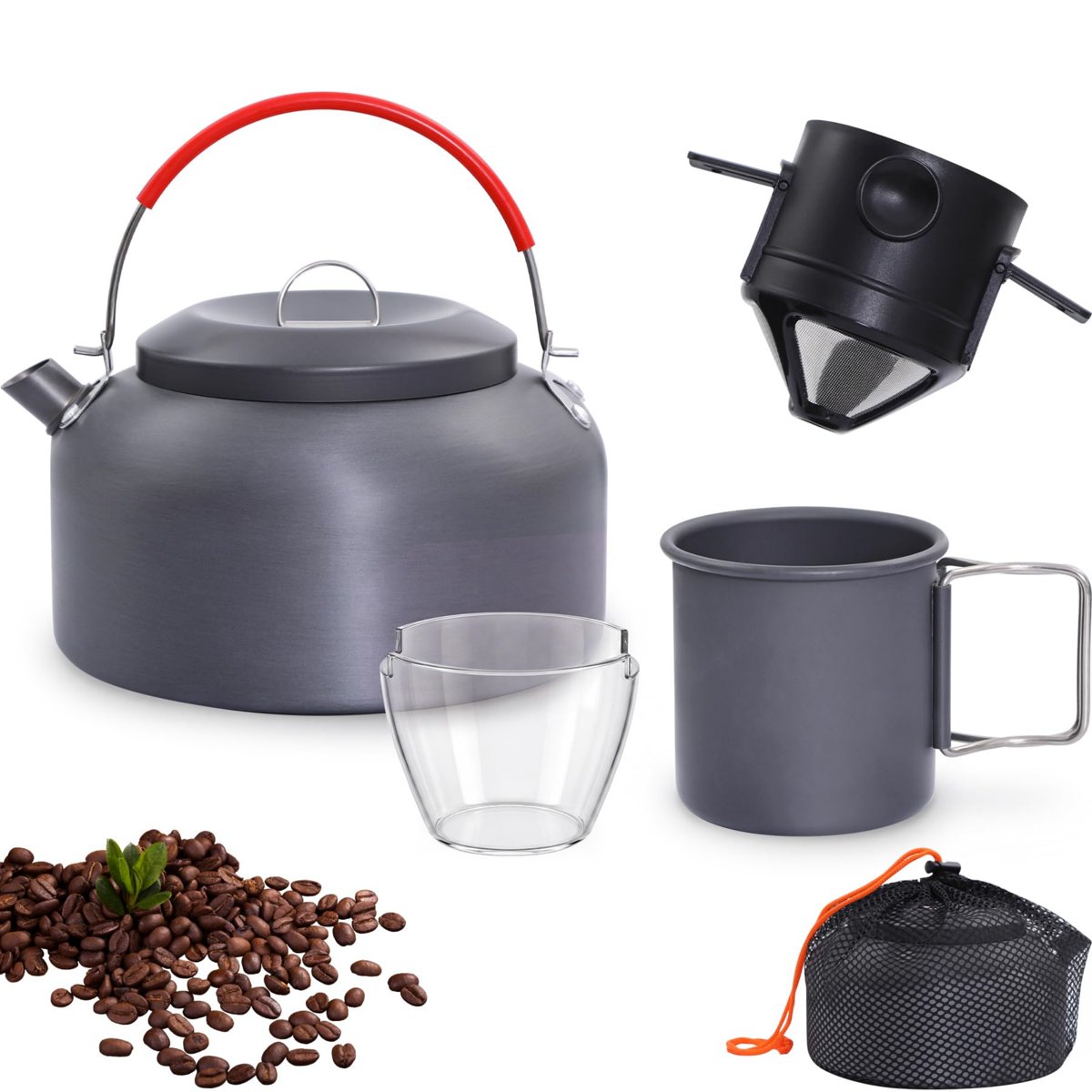 REDCAMP 1.8L Camping Coffee Pot Outdoor Coffee Maker Set with Pour Over Kit