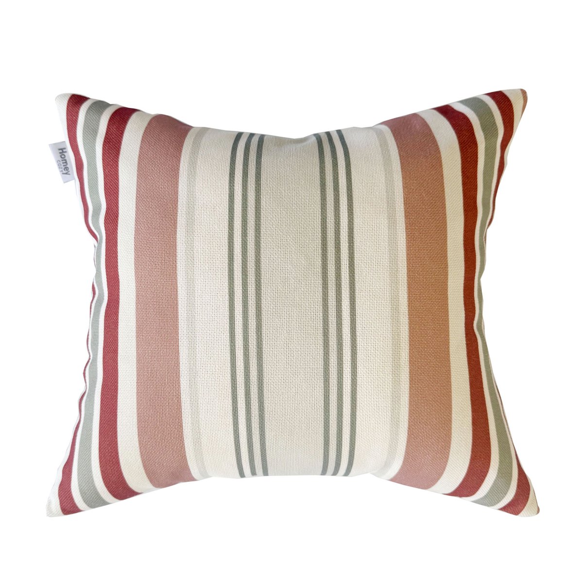 Set of 2 Multi Color Striped Outdoor Throw Pillows, Polyester Weather Resistant for Patio Seating