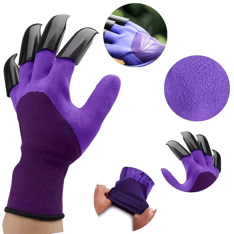 Claw-Shaped Gardening Gloves for Men Women Heavy Duty Outdoor Work Gloves with Flexible Claw Tips 4 Color Options for Gardening, Landscaping, Weeding, and Planting Compatible with Most Hand Sizes