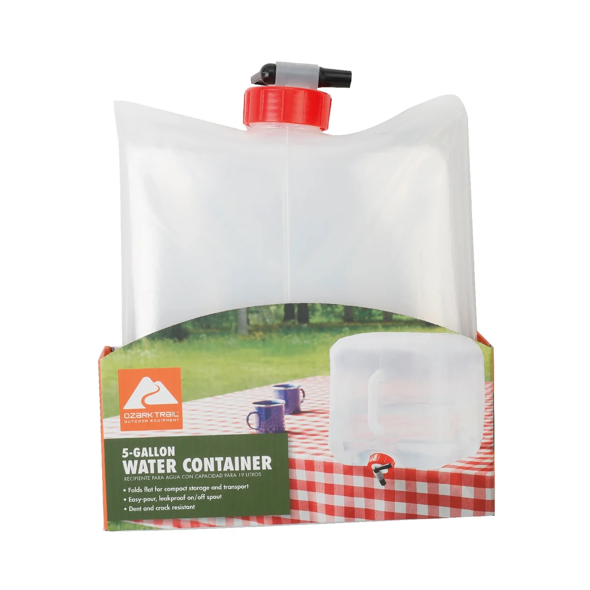 Ozark Trail 5-Gallon Collapsible Water Container, Clear