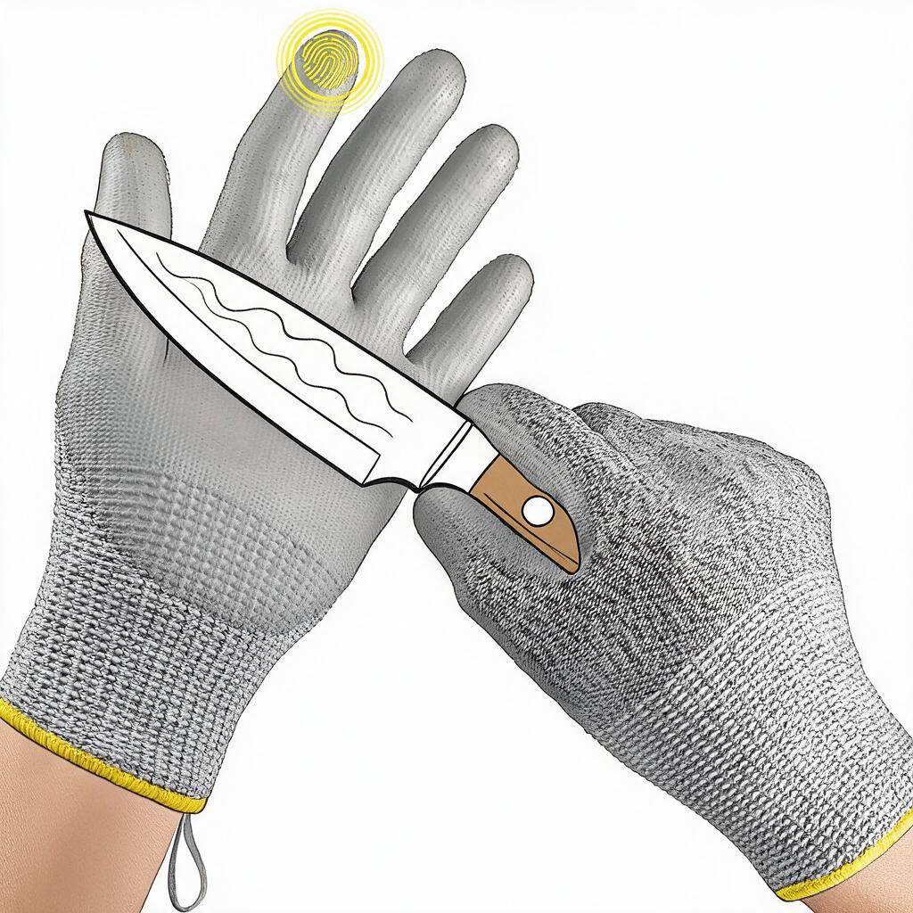 Large (Pack of 1) Grey Cut Resistant Work Gloves ANSI A5 EN388 Level 4 for Gardening Construction