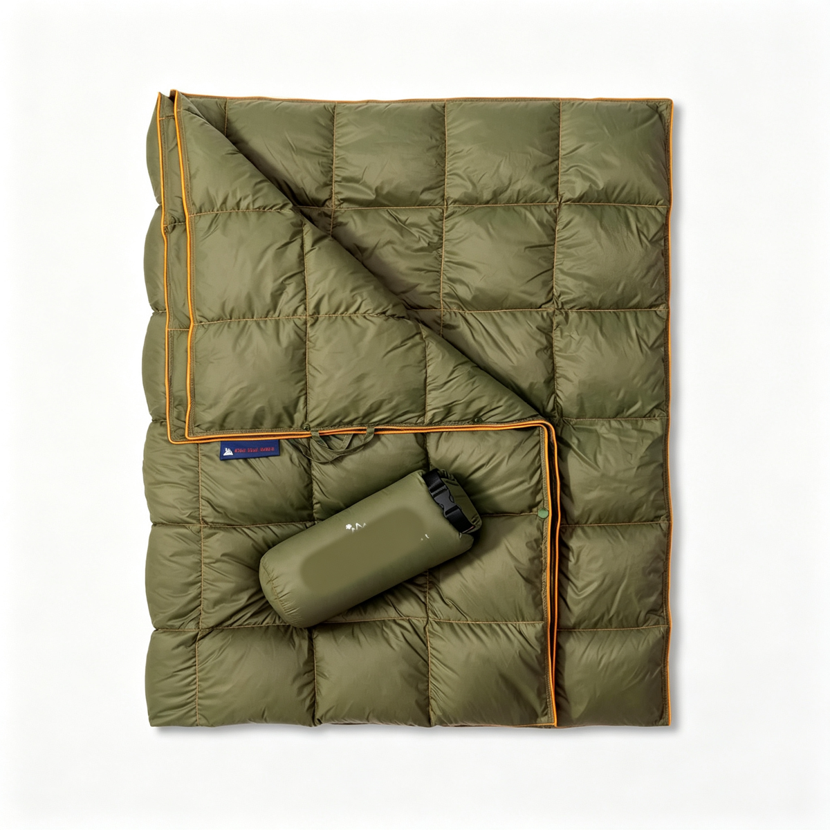 RLESO Down Camping Blanket - Puffy, Packable, Lightweight and Warm | Ideal for Outdoors, Travel, Stadium, Festivals, Beach, Hammock | 650 Fill Power Water-Resistant Backpacking Quilt