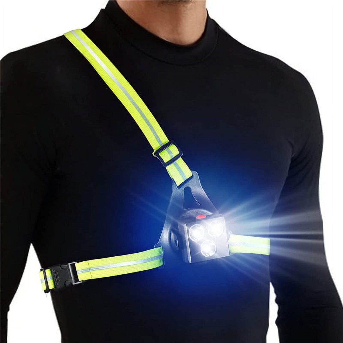 Outdoor Night Running Lights LED Chest Light Back Warning Light with Rechargeable Battery for Camping Hiking Running Jogging Outdoor Adventure (Adjustable Beam)