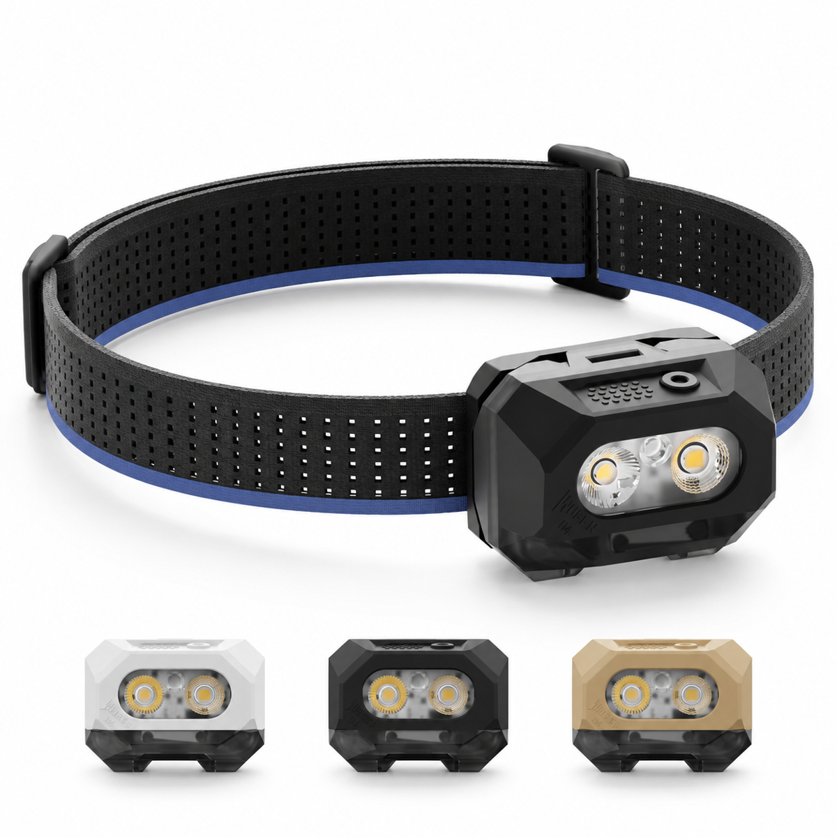 Black 800 Lumen Rechargeable LED Headlamp with 10 Lighting Modes