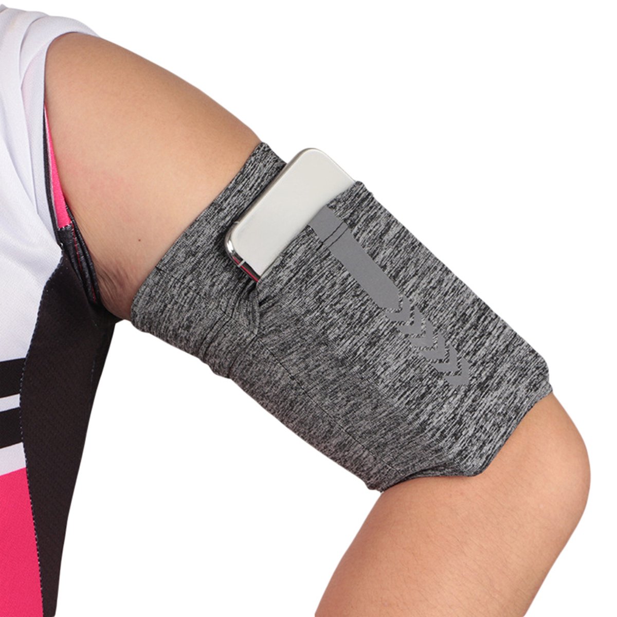 11.8" Armband for Cellphone â Small Phone Arm Sleeve with Hidden Pocket for Keys, Earphone, Airpod, Reflective Logo, Phone Strap for Running, Walking, Hiking, Biking â Fits Samsung Pixel