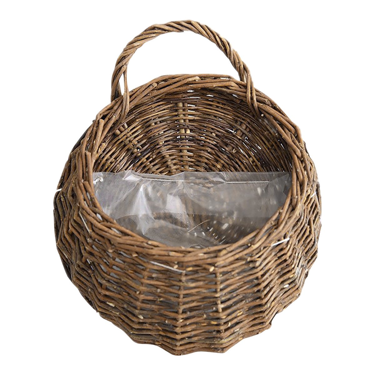 Wicker Hanging Basket, Woven Hanging Wall Basket for Organizing and Decor, Natural Water Hyacinth Wall Mounted Storage Baskets for Farmhouse Home, Door, Entryway, Flower, Mail, Plants